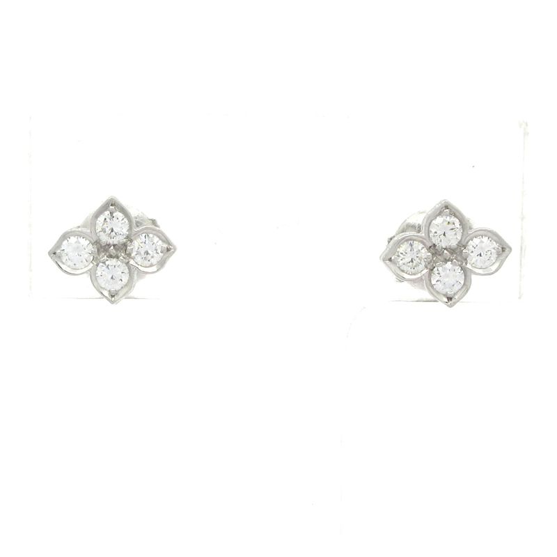 Cartier Earrings Hindu 18K White Gold Diamond Total Diamonds