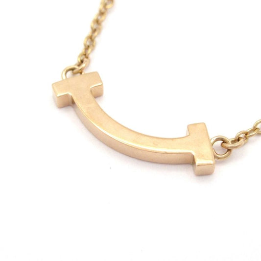Tiffany & Co. Necklace T Smile Pendant 18K Pink Gold