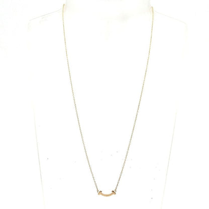 Tiffany & Co. Necklace T Smile Pendant 18K Pink Gold