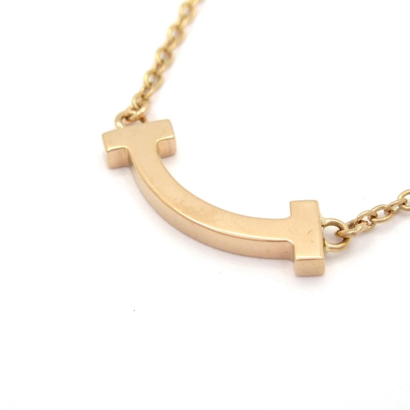 Tiffany & Co. Necklace T Smile Pendant 18K Pink Gold
