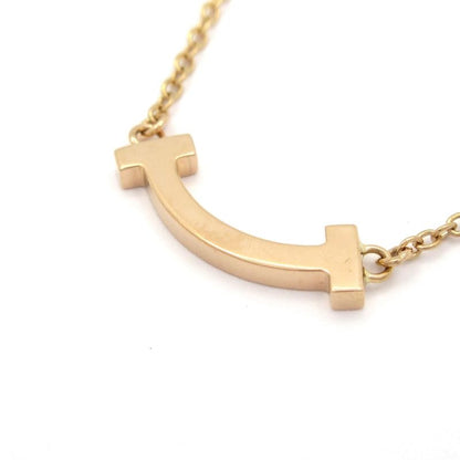Tiffany & Co. Necklace T Smile Pendant 18K Pink Gold