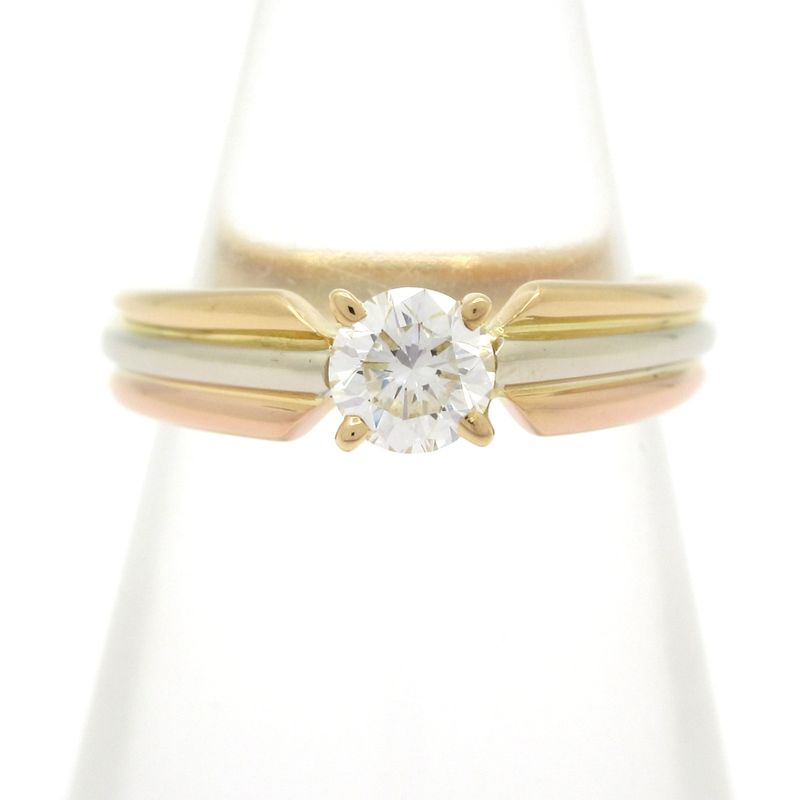 Cartier Ring Trinity Solitaire 18K Three Color Diamond
