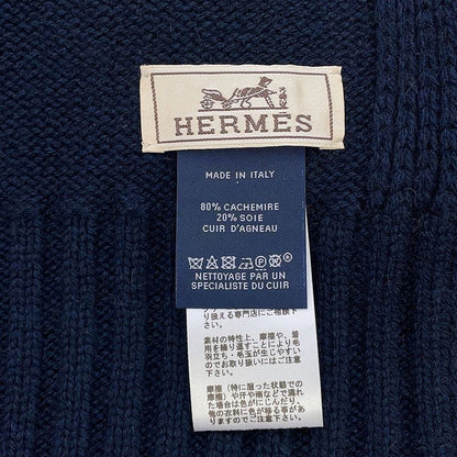 Hermes Scarf Quarter Bash Cashmere Silk Fall/winter Marine