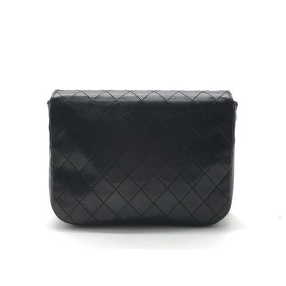 Chanel CC Logo Quilted Push Lock Chain Shoulder Bag Black