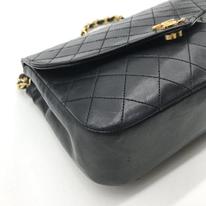 Chanel CC Logo Quilted Push Lock Chain Shoulder Bag Black