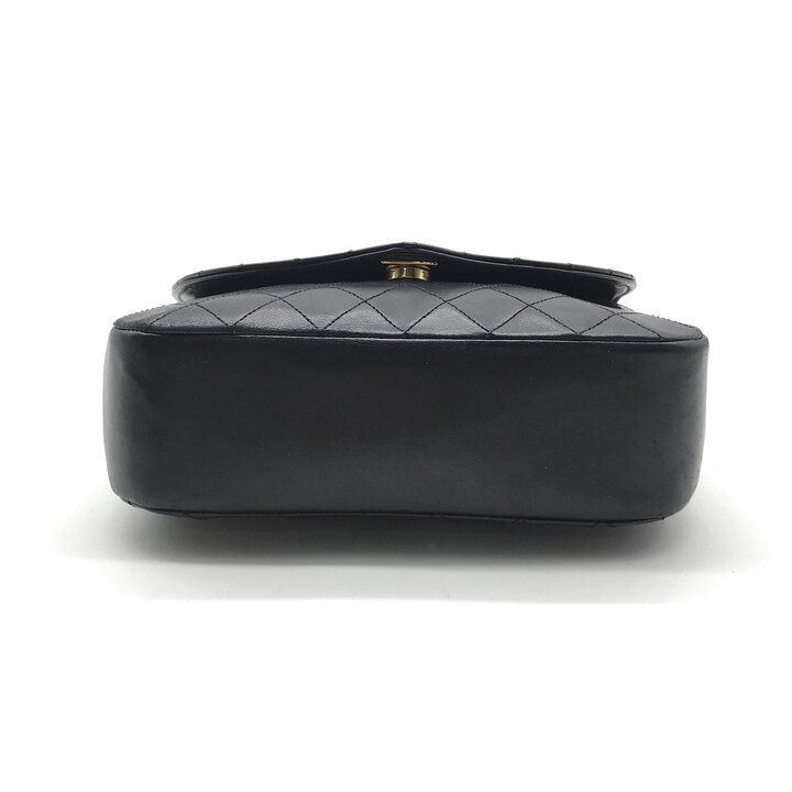 Chanel CC Logo Quilted Push Lock Chain Shoulder Bag Black