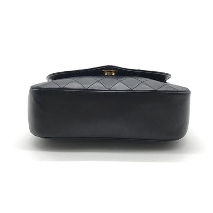 Chanel CC Logo Quilted Push Lock Chain Shoulder Bag Black