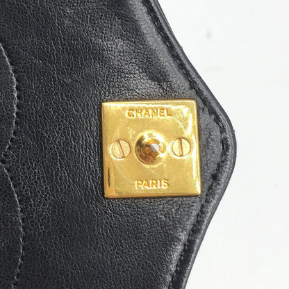 Chanel CC Logo Quilted Push Lock Chain Shoulder Bag Black