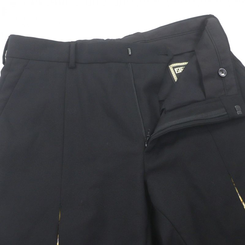 Fendi Wool Pants Trousers Black 46