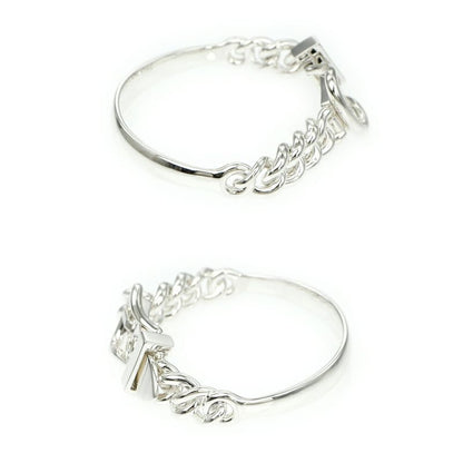 Hermes Bracelet Book le Series Inflexible GM 17 Silver