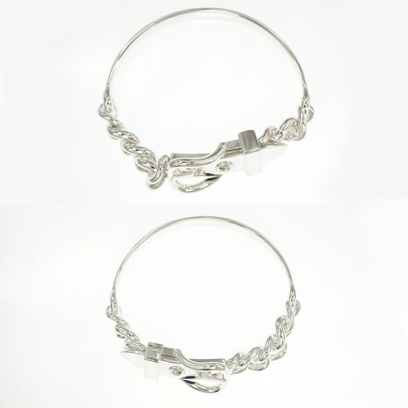 Hermes Bracelet Book le Series Inflexible GM 17 Silver