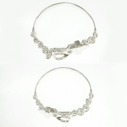 Hermes Bracelet Book le Series Inflexible GM 17 Silver