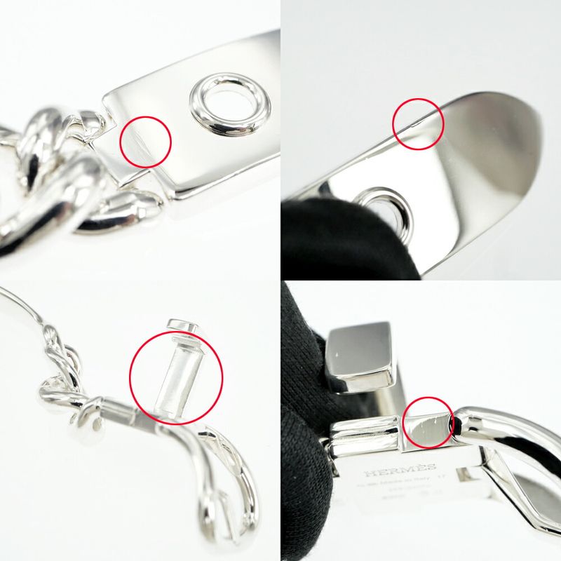 Hermes Bracelet Book le Series Inflexible GM 17 Silver