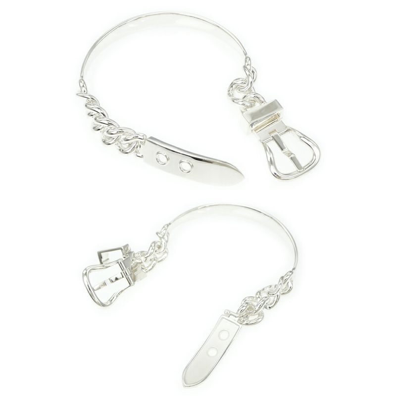 Hermes Bracelet Book le Series Inflexible GM 17 Silver
