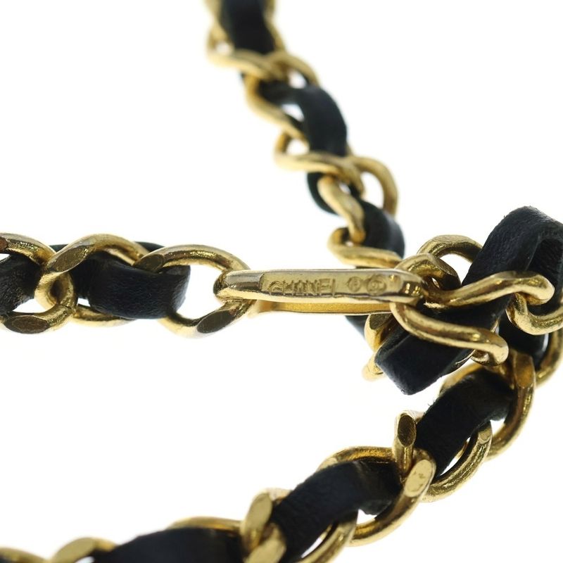 Chanel Quilted CC Logo Chain Belt Black Gold