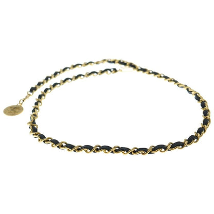 Chanel Quilted CC Logo Chain Belt Black Gold