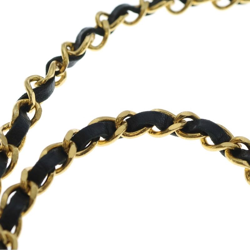 Chanel Quilted CC Logo Chain Belt Black Gold