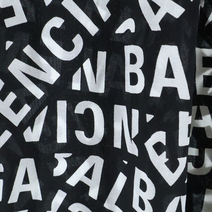 Balenciaga All Over Logo Print Rayon Blend Easy Pants Black