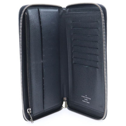 Louis Vuitton Zippy Wallet Vertical Taiga Noir Black Round