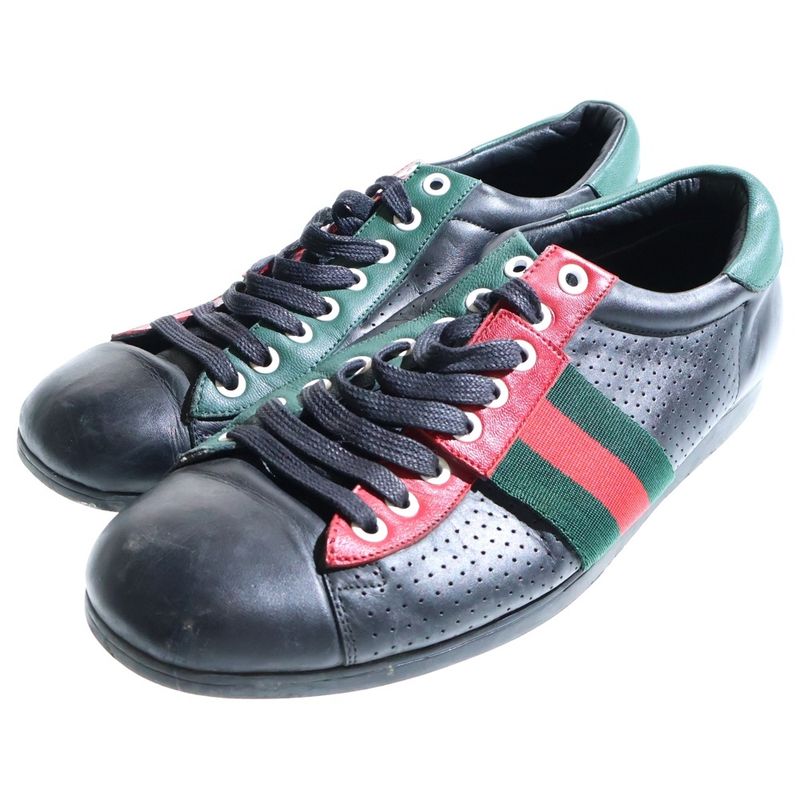 Gucci Sherry Line Leather Low Cut Sneakers Black