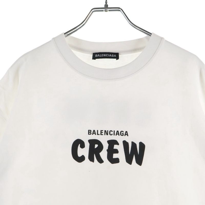 Balenciaga Crew Print Neck Short Sleeve T-Shirt White