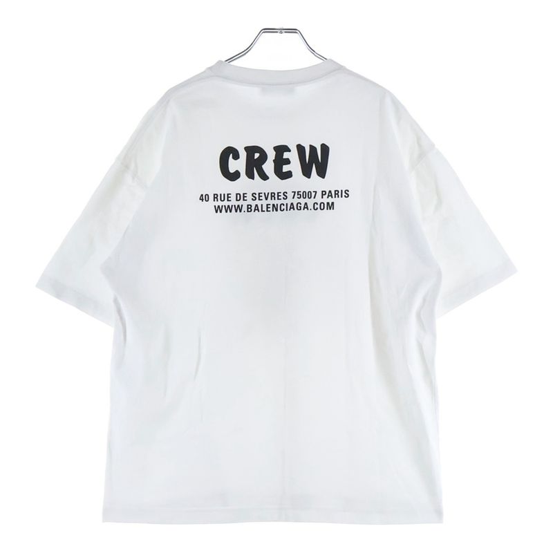 Balenciaga Crew Print Neck Short Sleeve T-Shirt White