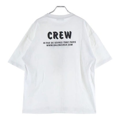 Balenciaga Crew Print Neck Short Sleeve T-Shirt White