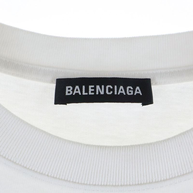Balenciaga Crew Print Neck Short Sleeve T-Shirt White