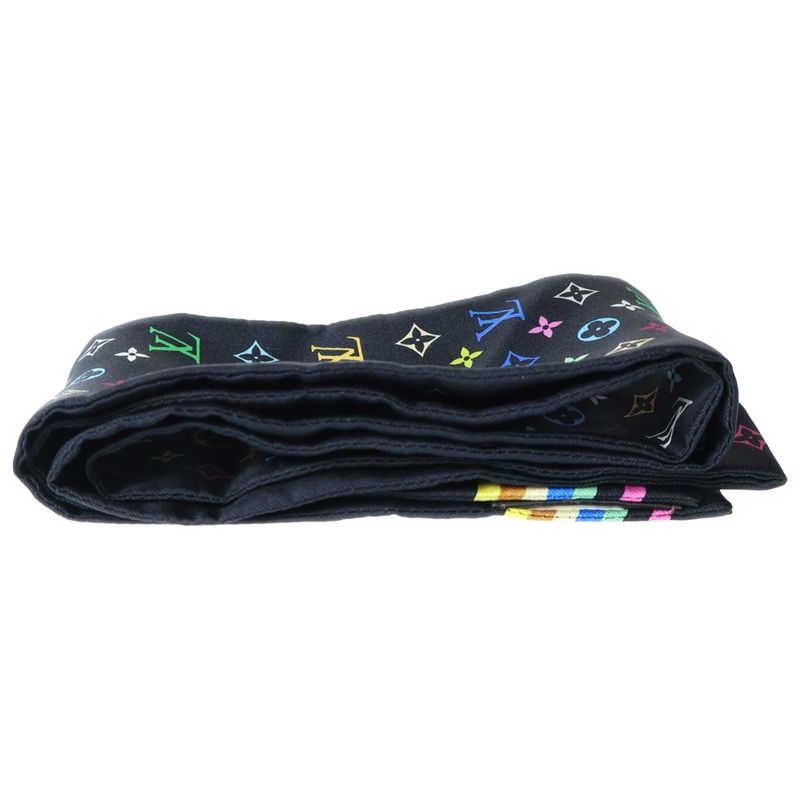 Louis Vuitton Monogram Multicolor Bandeau Silk Scarf Black