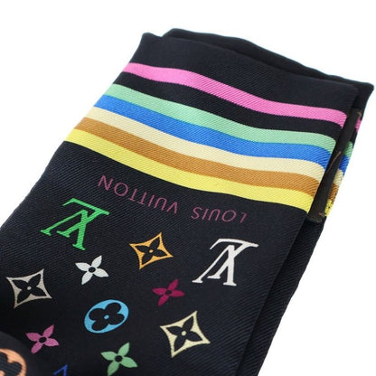 Louis Vuitton Monogram Multicolor Bandeau Silk Scarf Black