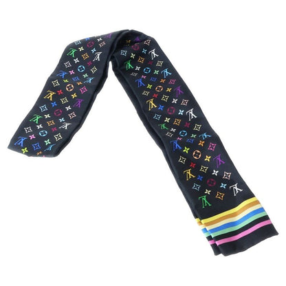 Louis Vuitton Monogram Multicolor Bandeau Silk Scarf Black