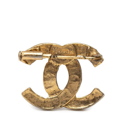 Chanel CC Logo Rhinestone Gold Plated