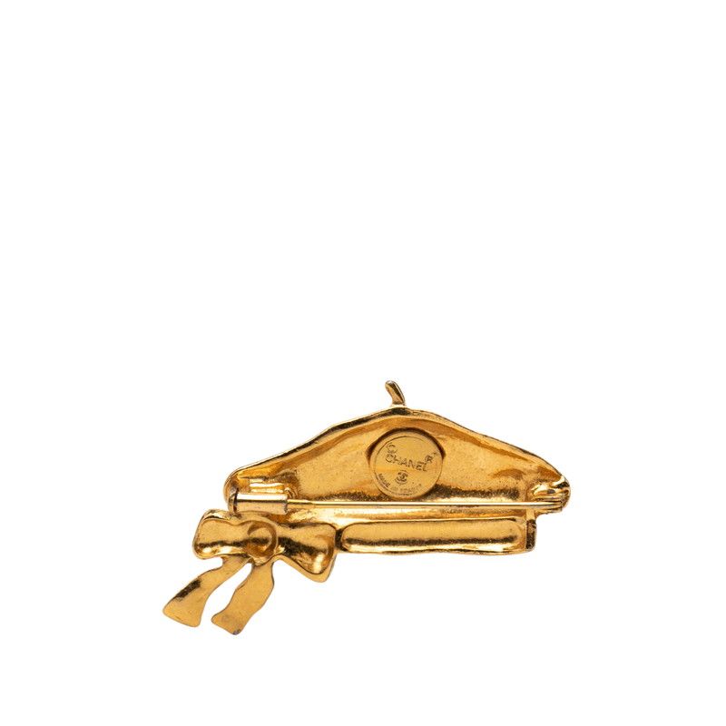 Chanel Beret Ribbon Motif Gold Plated