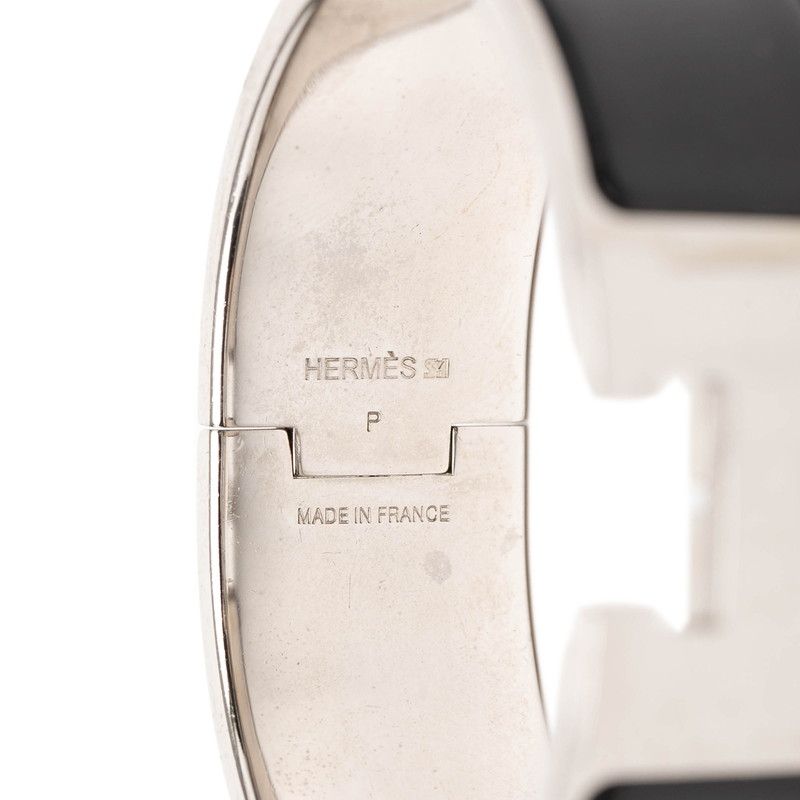 Hermes Clic Clac PM Silver Black Metal Enamel