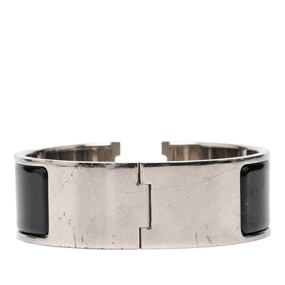 Hermes Clic Clac PM Silver Black Metal Enamel