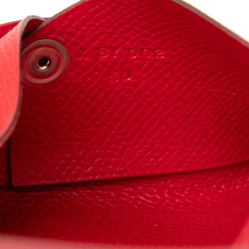 Hermes Calvi Card Case Rouge Granada Red Veau Epsom
