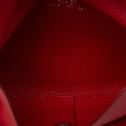 Hermes Calvi Card Case Rouge Granada Red Veau Epsom