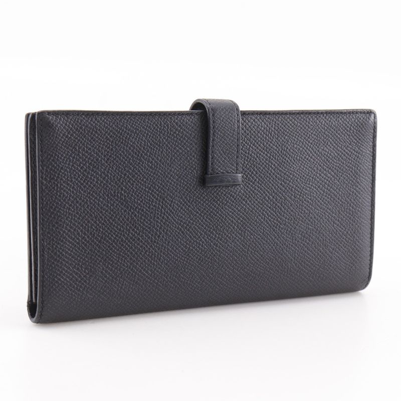 Hermes Bearn Souffle Veau Epsom Black Wallet