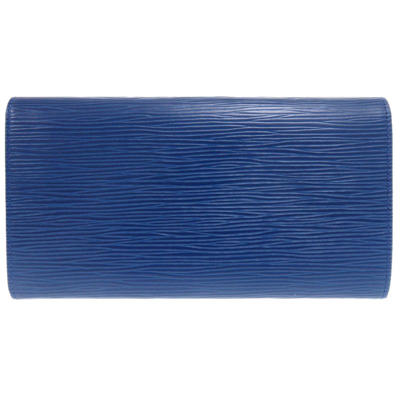 Louis Vuitton Epi Porte Monnaie Cles Bull Blue Bifold Wallet