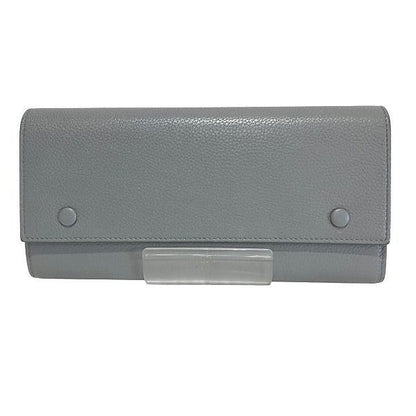 Celine Large Flap Multifunction Gray Leather Wallet