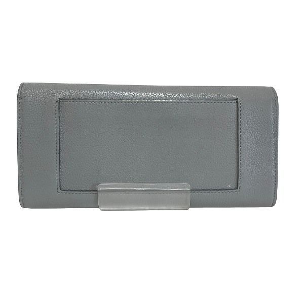 Celine Large Flap Multifunction Gray Leather Wallet
