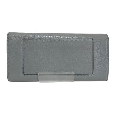 Celine Large Flap Multifunction Gray Leather Wallet