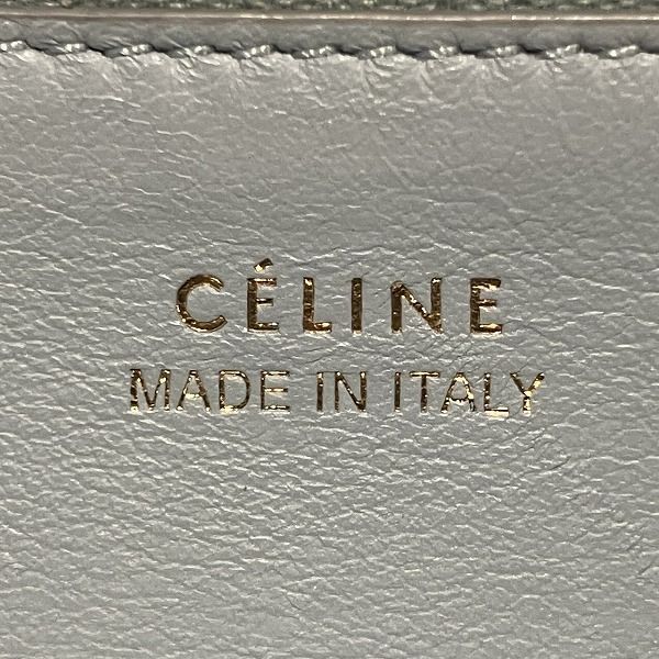 Celine Large Flap Multifunction Gray Leather Wallet