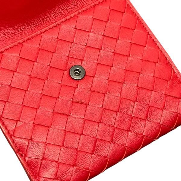 Bottega Veneta Red Leather Bifold Wallet
