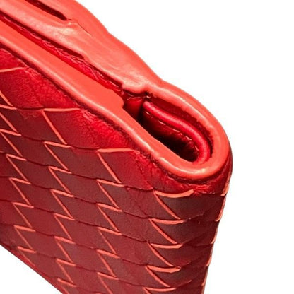 Bottega Veneta Red Leather Bifold Wallet