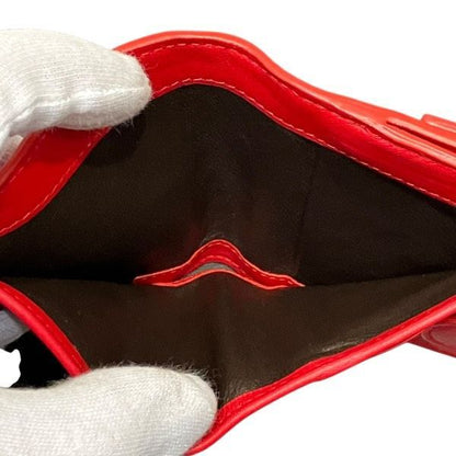 Bottega Veneta Red Leather Bifold Wallet