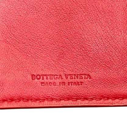 Bottega Veneta Red Leather Bifold Wallet