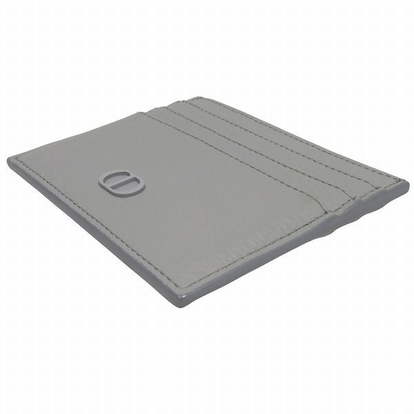 Dior CD Icon Card Holder Case Gray Leather