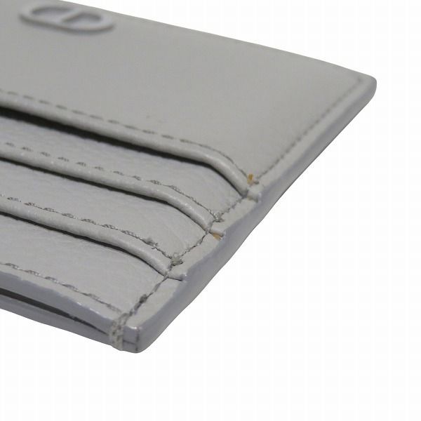 Dior CD Icon Card Holder Case Gray Leather