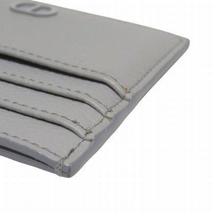 Dior CD Icon Card Holder Case Gray Leather